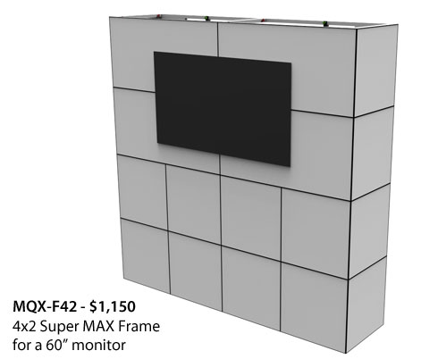 MQX-F42 - framework holds a 60" monitor in exhibit